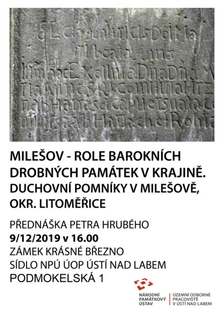 Milešov – role barokních drobných památek v krajině. Duchovní pomníky v Milešově, okr. Litoměřice.